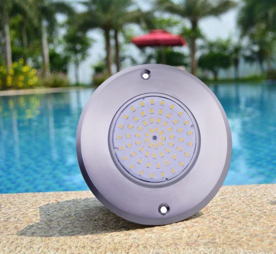 Lâmpada de montagem em parede para piscina redonda subaquática LED RGB com melhor classificação IP68 em aço inoxidável 316 para água salgada